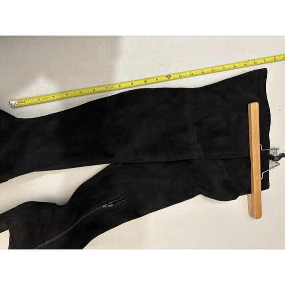 Aldo Over The Knee Sock Boots Black Women 9 Faux Suede Block Heel - Picture 11 of 15